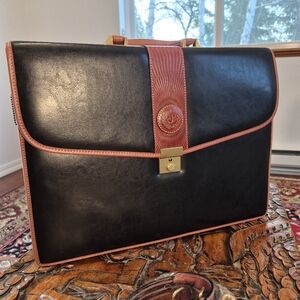 PERLINA NEW YORK Vintage 90s Leather Executive Briefcase NWOT